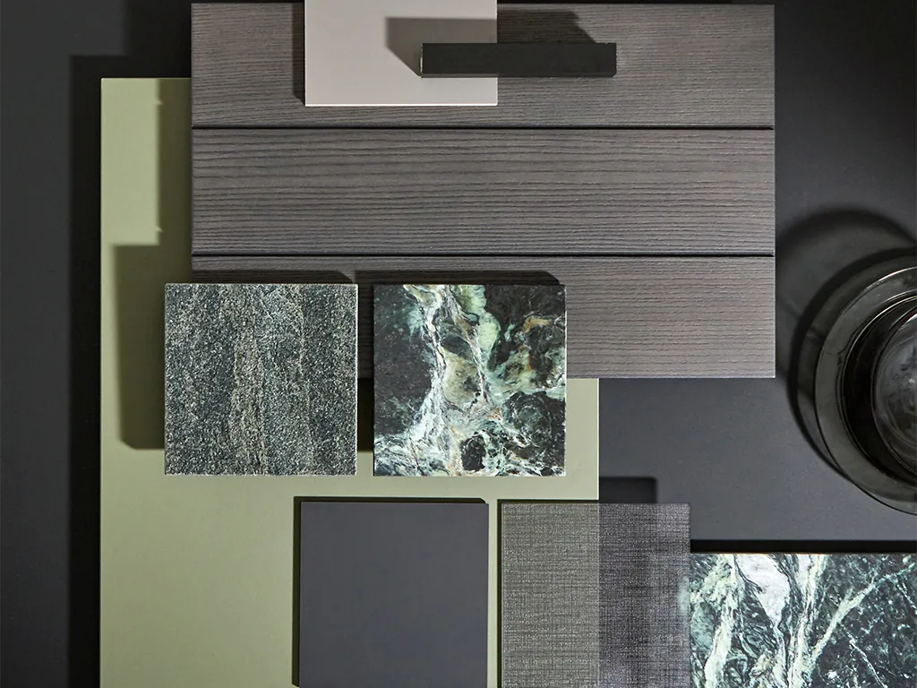 Eggersmann Sophisticated Greens keuken in Tauern Groen en linoleum duurzaam Duits keukendesign