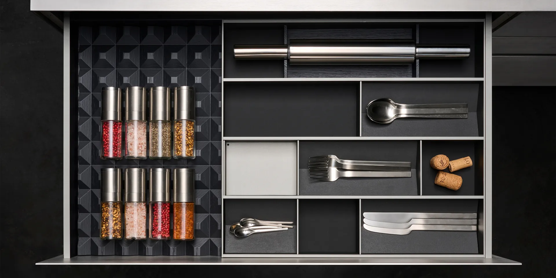 Eggersmann keuken besteklade indeling detail Duitse precisie maatwerk interieur afwerking