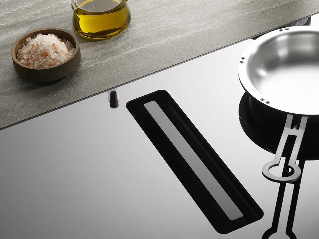 V-ZUG kookplaat met afzuiging CombiCookTop V4000 Fusion neerwaartse afzuiging geen afzuigkap nodig