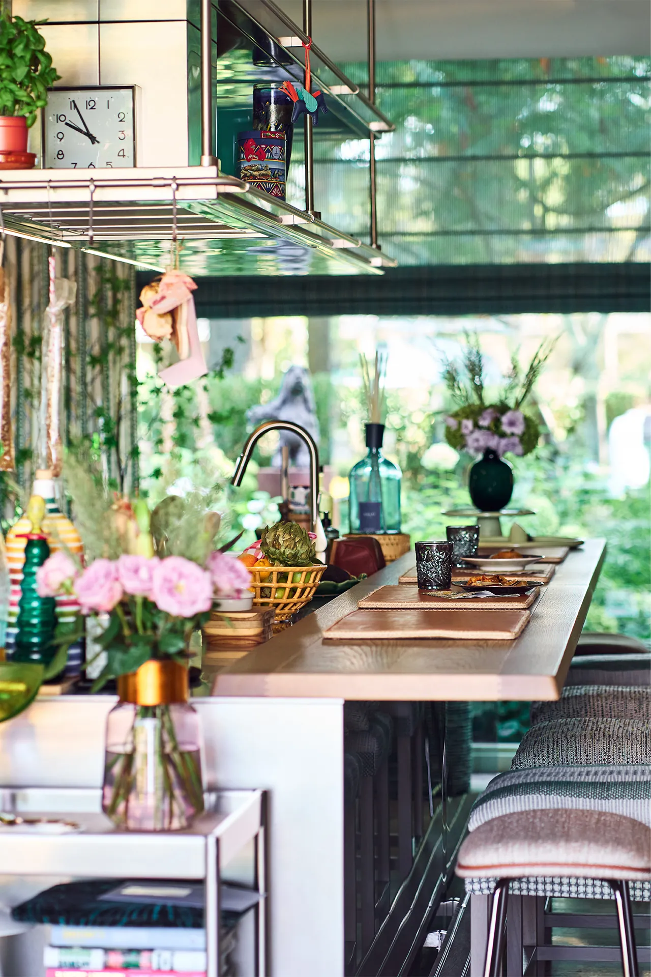 Arclinea Artusi keukeneiland met bar volledig in RVS professionele keuken Italiaans ontwerp